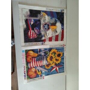 Patriotic American Pictures Finished Diamond Painting sealed-no frame- lot of 2